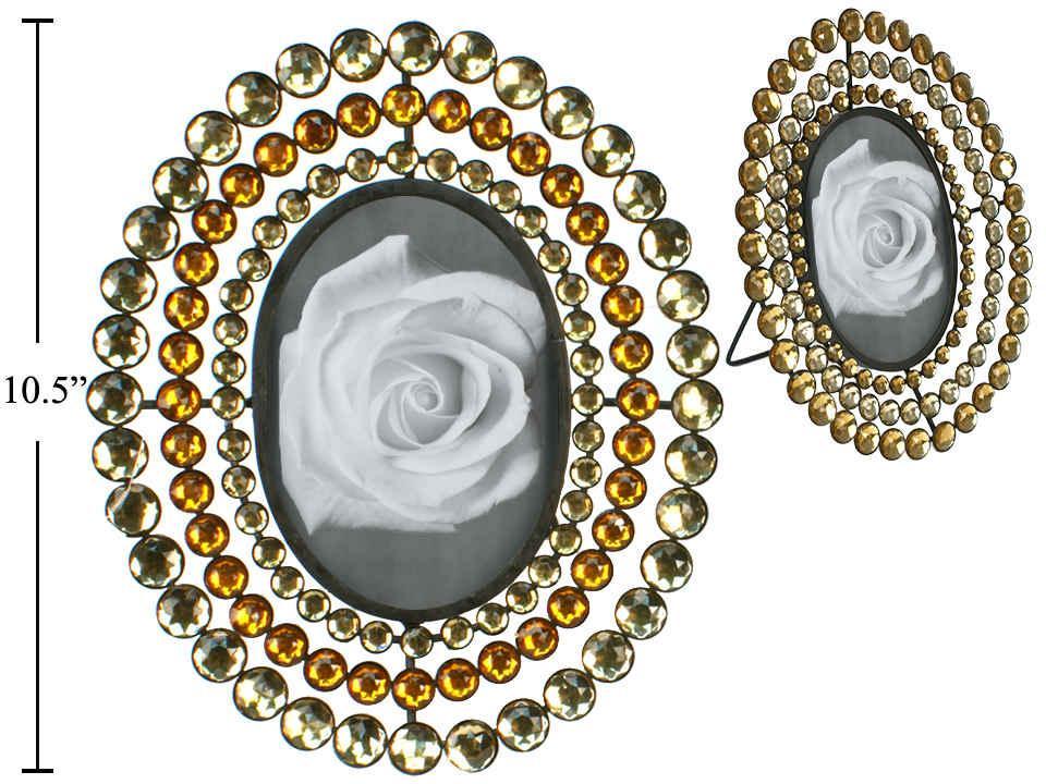 10.5"H Decorative Oval Photo Frame  w/ Beads