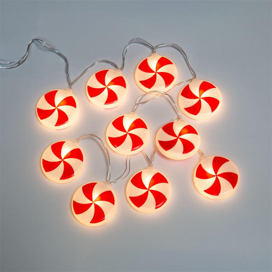 Deco L. B/O. 10 LED String Lights, Candy, 4-ft, pvc box2xAA not included