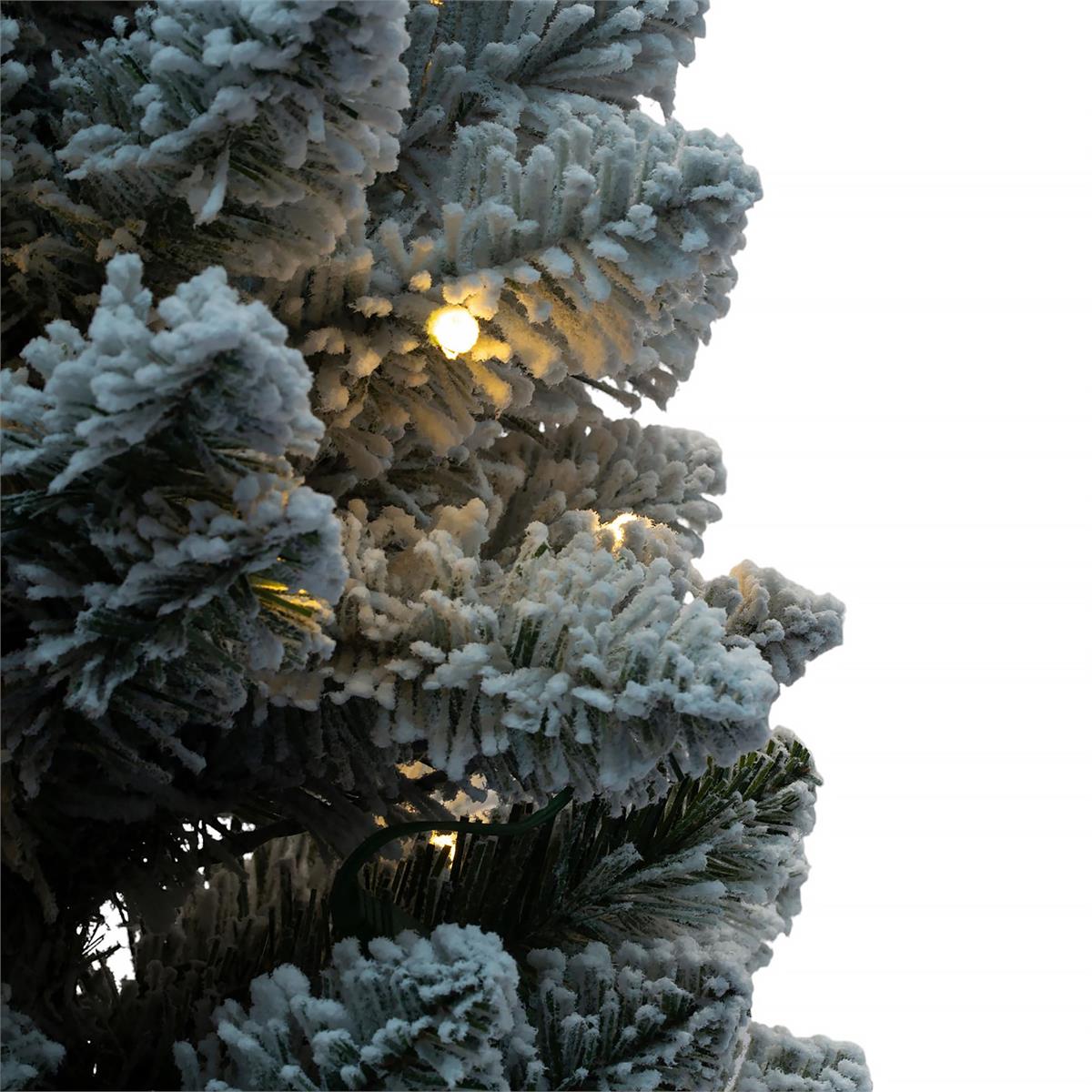 Deco N. 6ft 260 tips 100 LED Flocked Xmas Tree, ETL, box