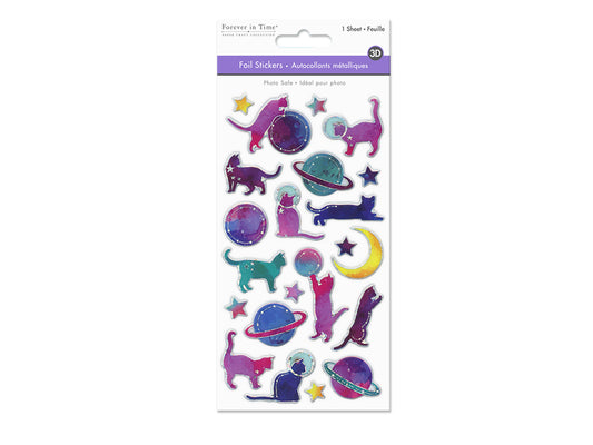 Paper Craft Sticker: 3.8"x6.9" 3D Foil Ombre H) Catstrology