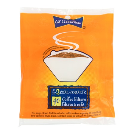 CONE COFFEE FILTERS #2 IN POLY BAG 40/PK x 24/CS