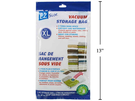 EZ-Stor Vac. Storage Bag, Size XL, 21.5" x 33.5", printed polybag