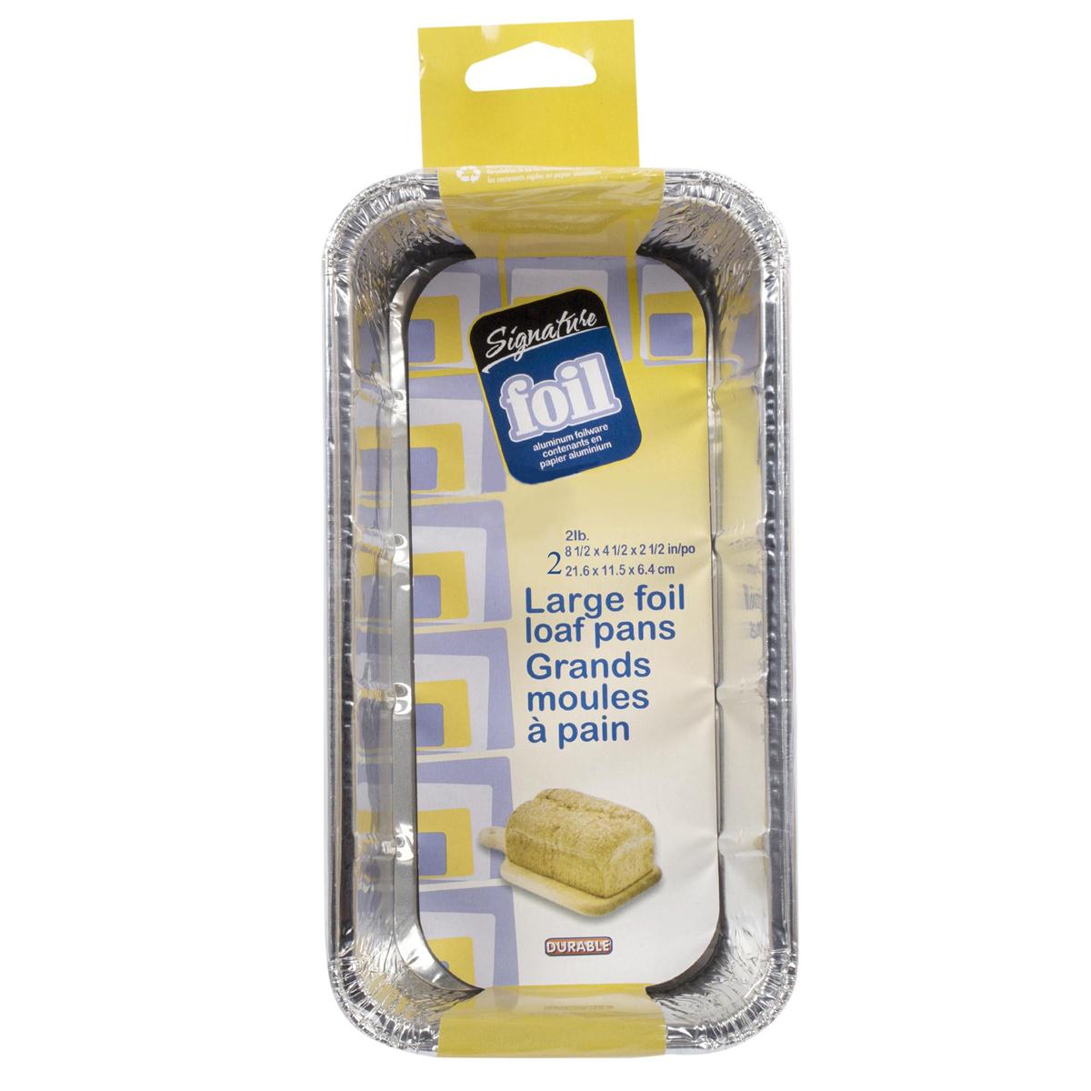 SiG.Kit  2-pc 2-lb Large Foil Loaf  Pans, 8.5x4-5/8x2-1/2" (TE62557)