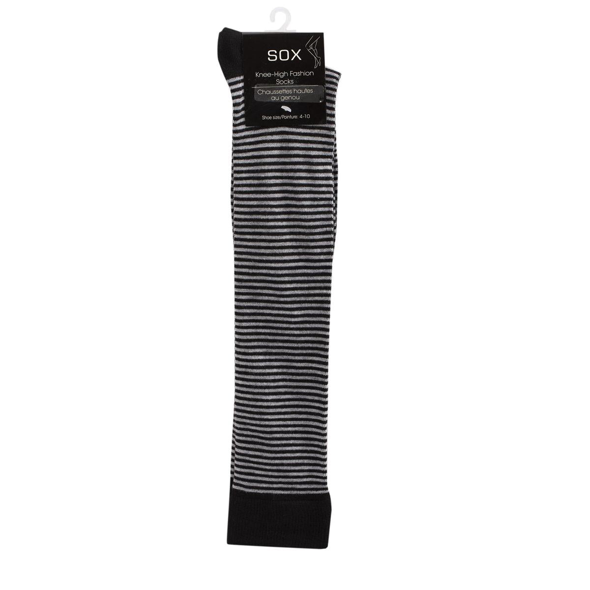 SOX, Ladies Stripe Knee Length Sock 2 col, 1pair/hc, 95poly/5spandex