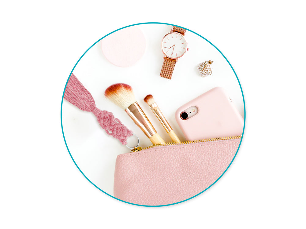 Needlecrafters: DIY Macramé Keychain Kit w/Key Ring~ Makes 2 B) Pink