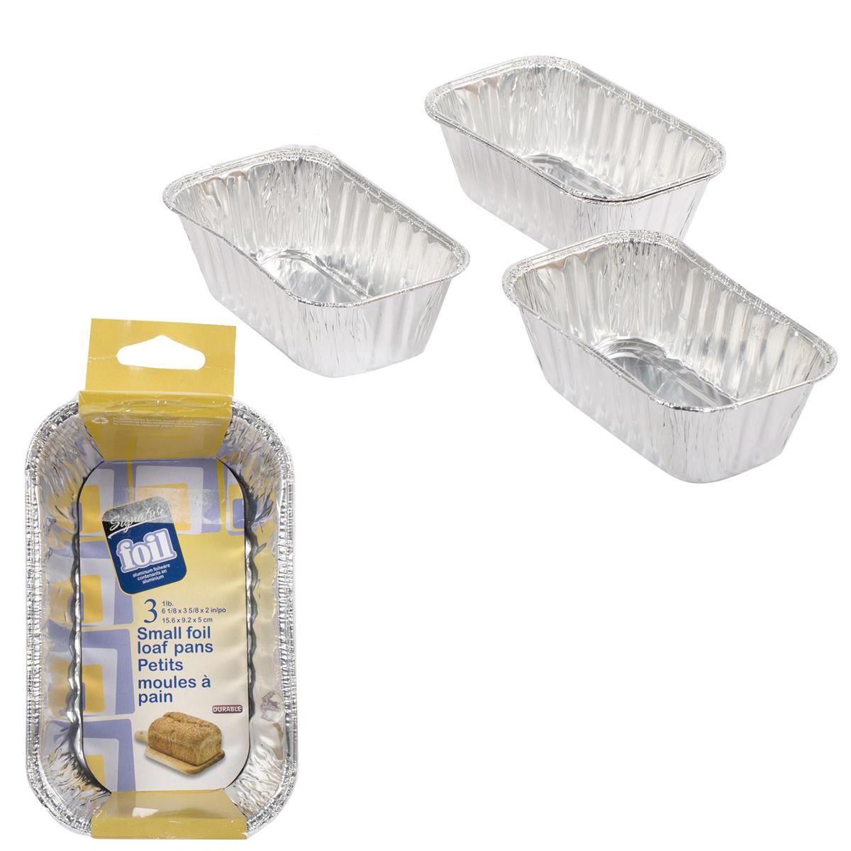 SiG.Kit  3-pc 1-lb Small Foil Loaf  Pans, 6-1/8"x3-5/8"x2" (TE62515)