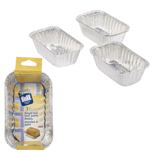 SiG.Kit  3-pc 1-lb Small Foil Loaf  Pans, 6-1/8"x3-5/8"x2" (TE62515)
