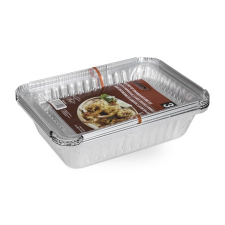 TITAN FOIL 3 LB ALUM TAKE OUT PANS WITH DOME LIDS 3/PK