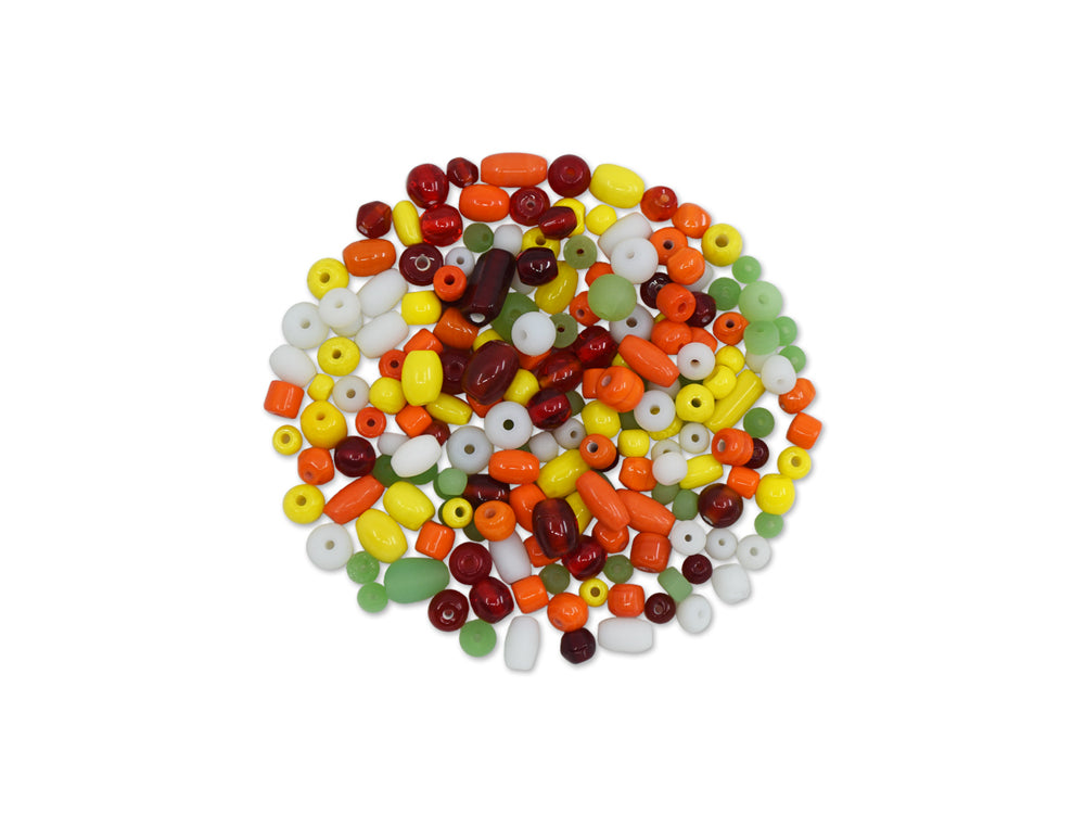 Glass Beads: 3mm-7mm Mix-Pack 30gms E) Tropicana