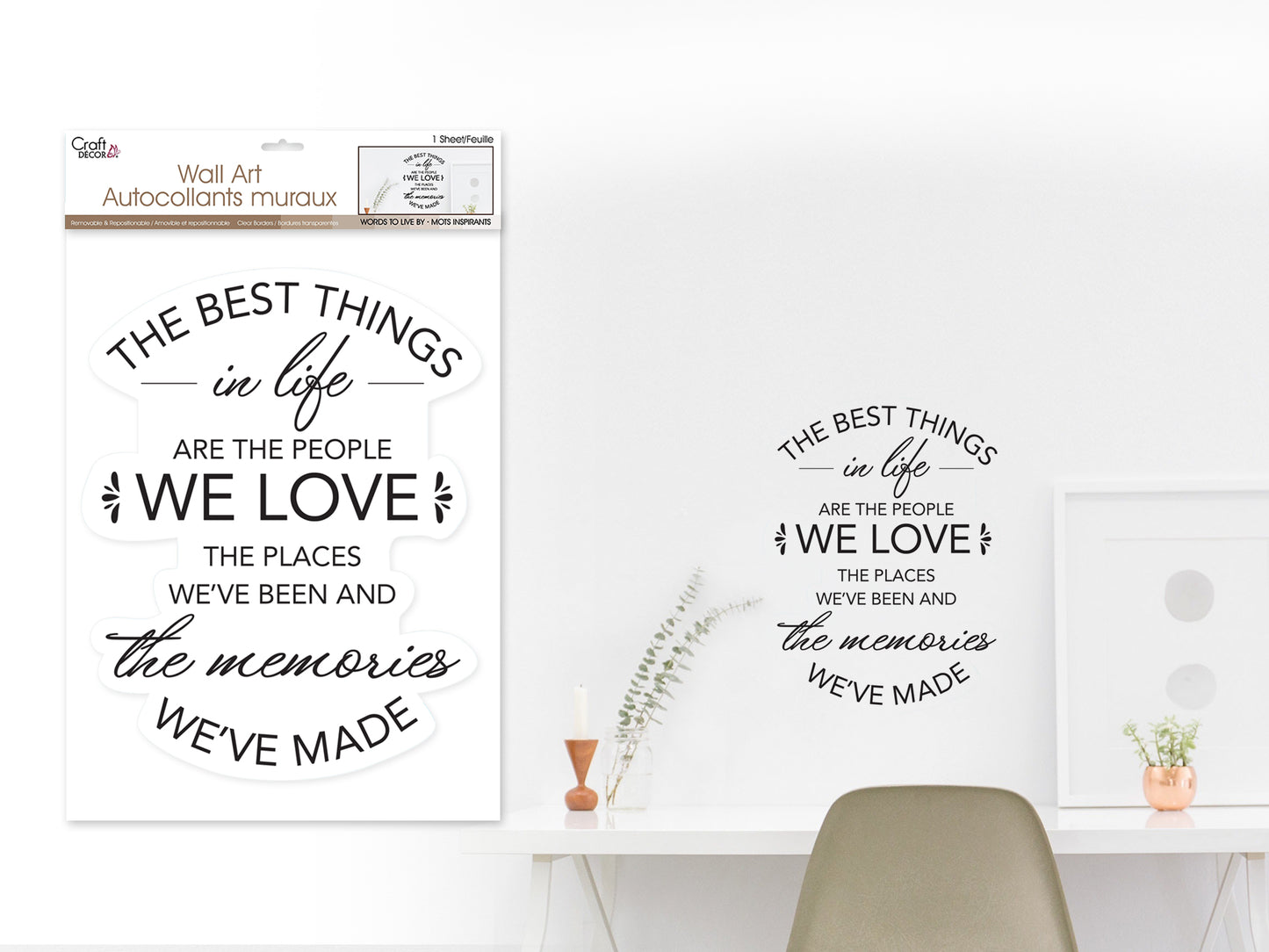 Craft Decor: 11.8"x15.75" 'Words To Live By..' Wall Art I) The Best Things in Life..