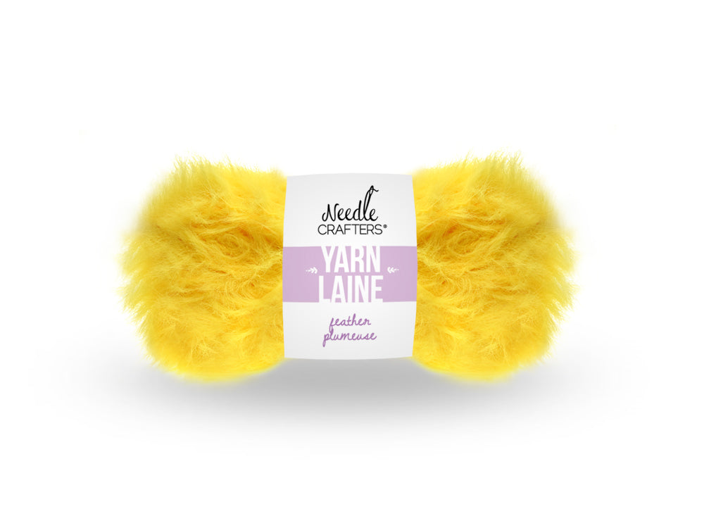 Needlecrafters: 50g Nylon Feather Yarn Ball H) Sunny Yellow