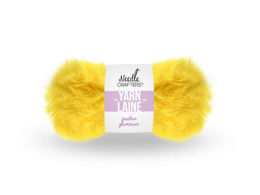 Needlecrafters: 50g Nylon Feather Yarn Ball H) Sunny Yellow