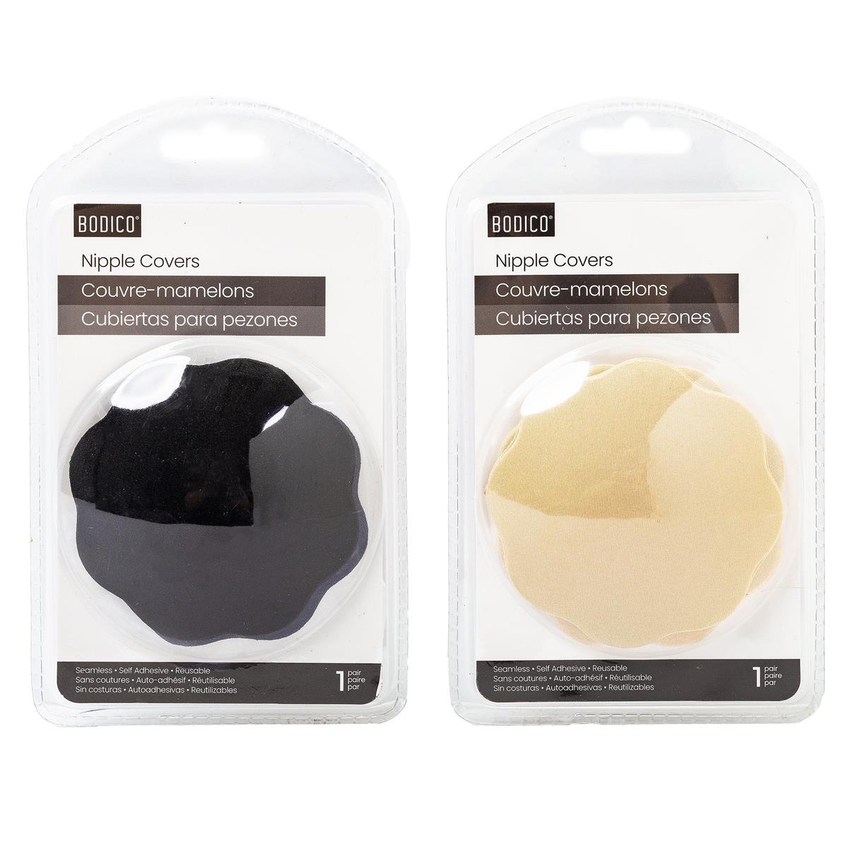 Bodico, Seamless Nipple Cover Self- Adhesive & Reusable, 2col, 12/pdq