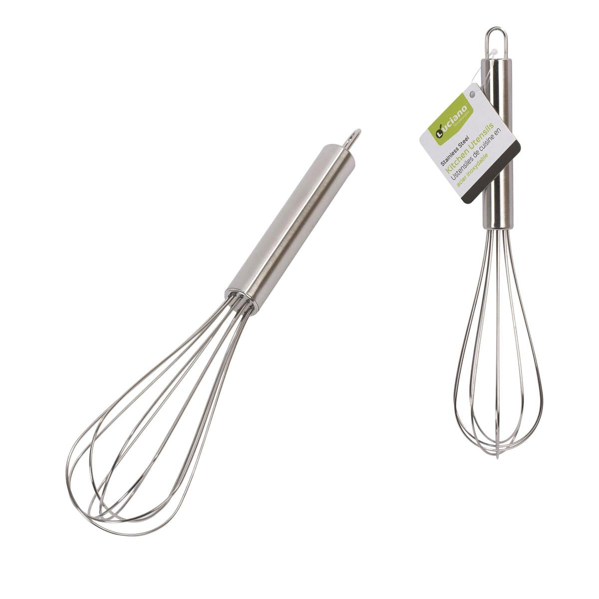 Luciano 10.25"L Whisk, Stainless Steel, hangtag