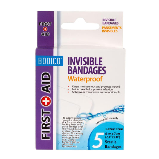 Bodico, 5p Invisible L Bandage 6x7cm, col box