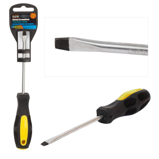 H.E. Master Pro Screwdriver Slotted 3/16 x 4", Plastic hanger