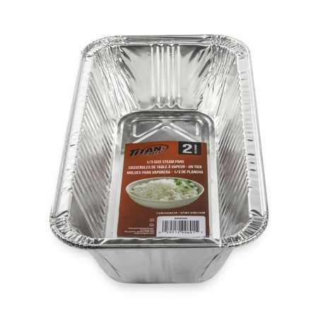 TITAN 1/3 SIZE DEEP STEAM PANS (5 LBS LOAF) 2/PK X 24/CS