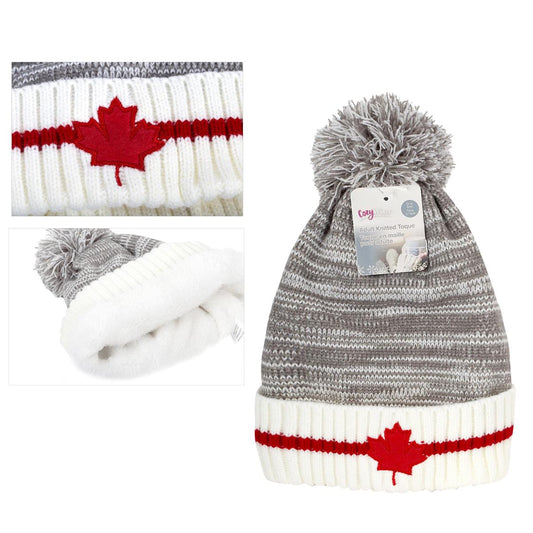 Cozywear Adult Thermal  Insulated Canada Beanie Hat w/Brushed Lining,