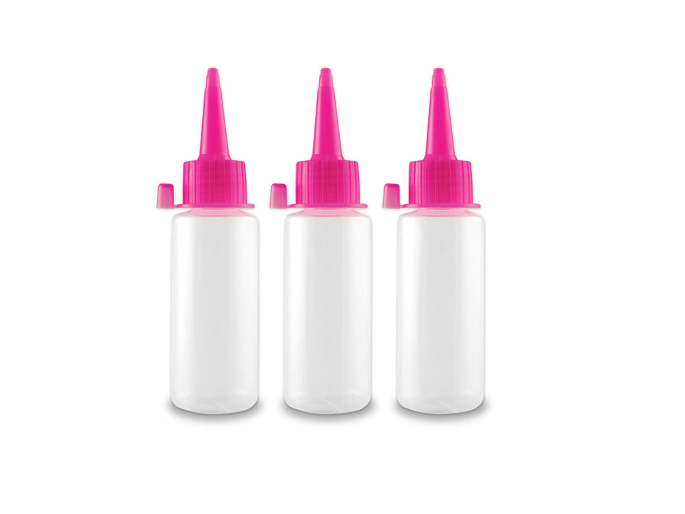 Plastic Bottles: 2 fl oz (59ml) EZ Squeeze Applicator Bottle x3 Reusable