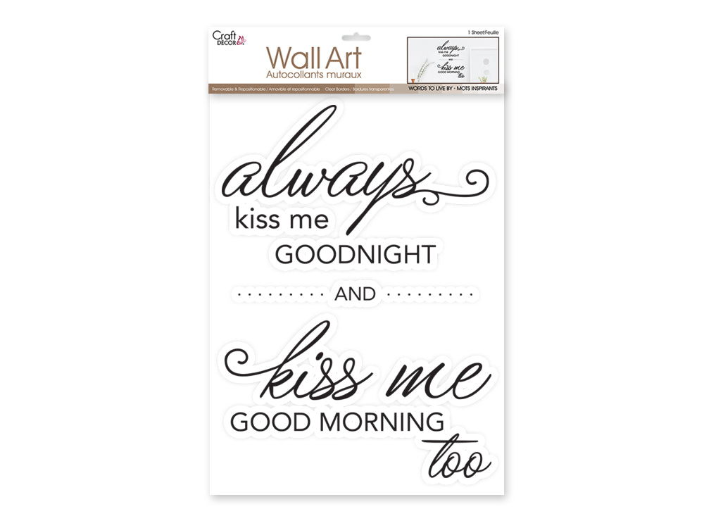 Craft Decor: 11.8"x15.75" 'Words To Live By..' Wall Art G) Always Kiss Me..