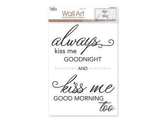 Craft Decor: 11.8"x15.75" 'Words To Live By..' Wall Art G) Always Kiss Me..