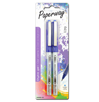GEL INK PENS - 2, BLUE