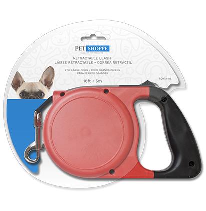 LEASH - RETRACTABLE 16' - FOR LARGE DOGS