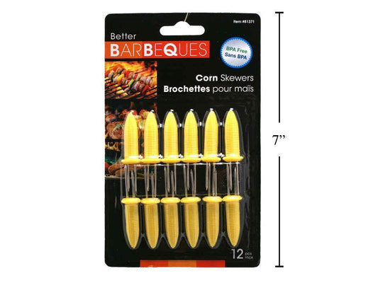 BBQ Set/12 Corn Skewers, Yellow Colour, b/c, (BPA Free)
