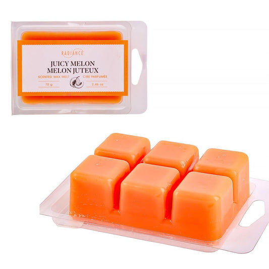 6pc Frosted Scented Wax Melts, Juicy Melon, PVC box, 8/tray