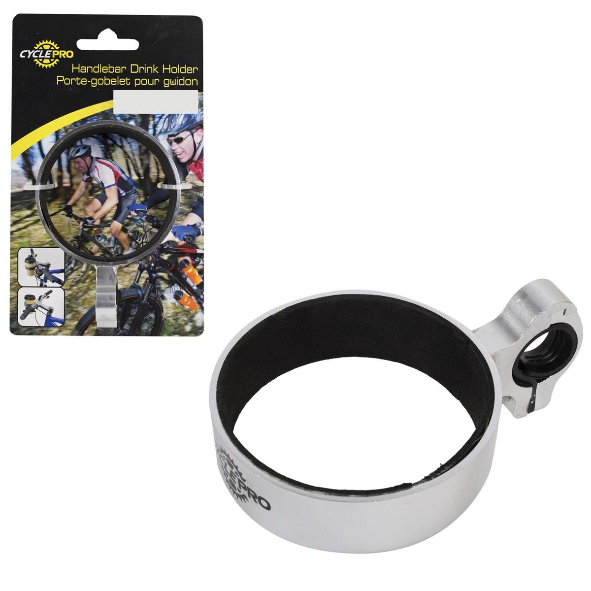 CYCLEPRO Handlebar Drink Holder, Aluminum, 8.5 cm Dia., t.o.c.