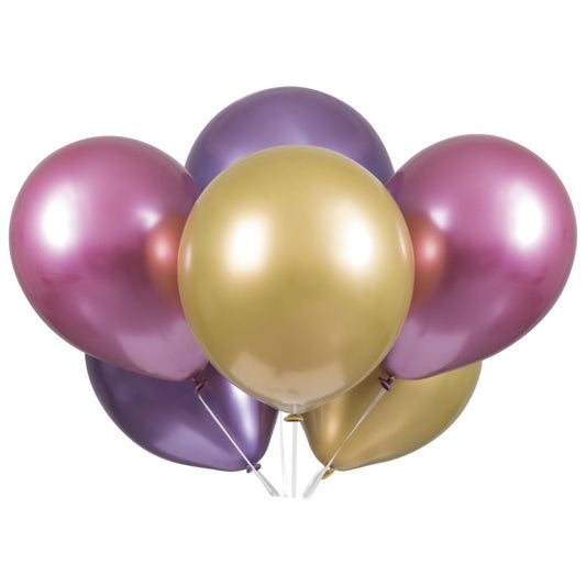 Pink  Purple & Gold Platinum 11" Latex Balloons  6ct - Assorted