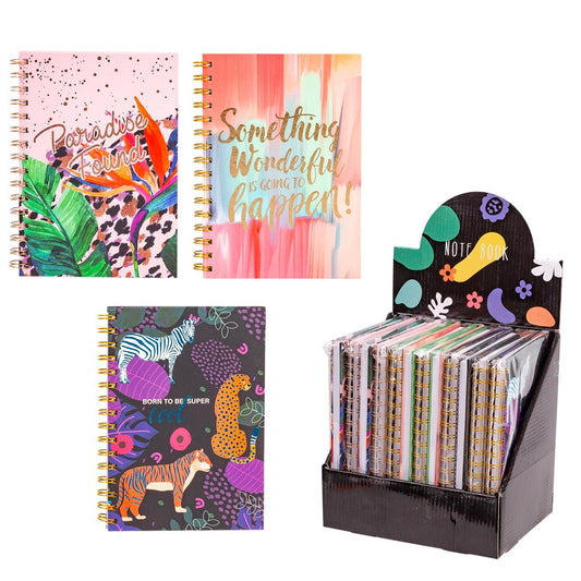 6"x8" Wildlife Spiral, ruled Notebook 3 Styles, 80s, 70g, 12/dsp