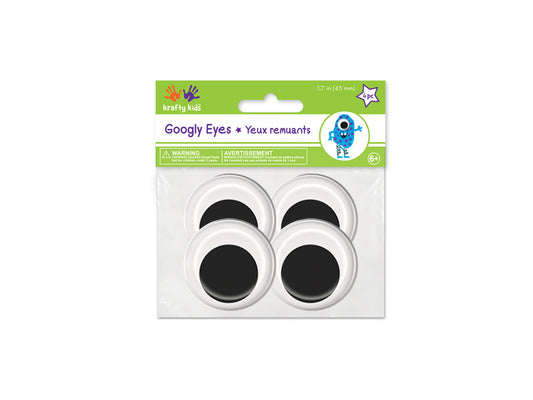 Paste-On Googly Eyes: 45mm Asst x4 Black Standard