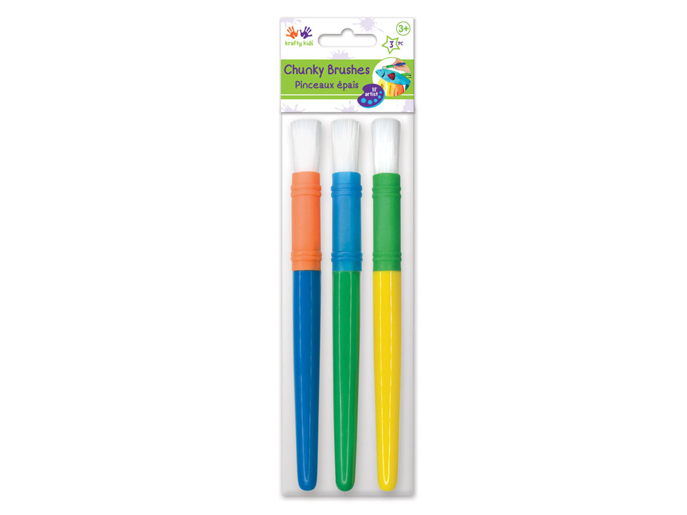 Krafty Kids: Lil' Artist Chunky Brushes x3 A) Silk White