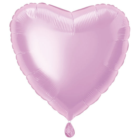Solid Heart Foil Balloon 18"  Packaged - Pastel Pink