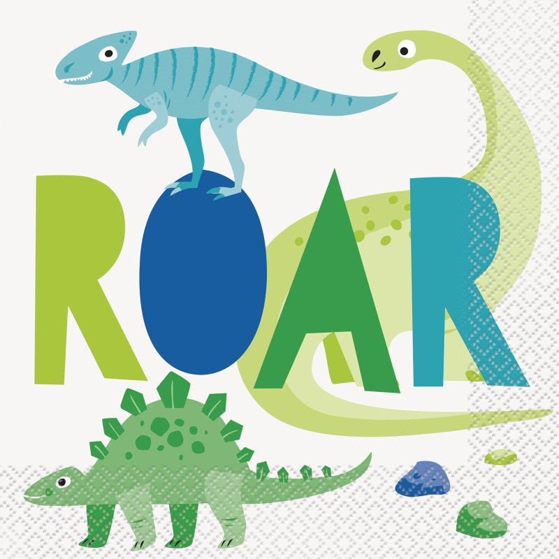 Blue & Green Dinosaur Luncheon Napkins  16ct