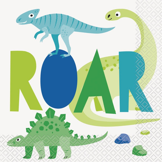 Blue & Green Dinosaur Luncheon Napkins  16ct