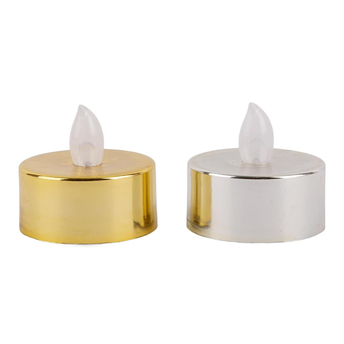 Deco L. 8PK Metallic LED Tealights, 2/C (Silver/Gold), Batteries included (AG03), blistercard
