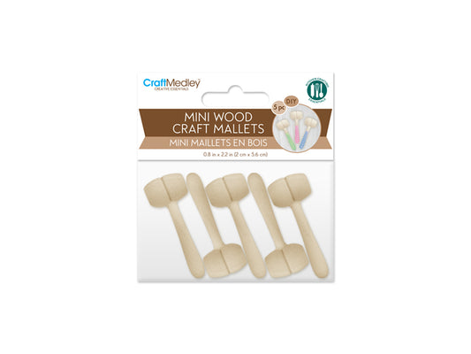 Wood Craft: 0.8"x2.2" Mini Mallet 5pc