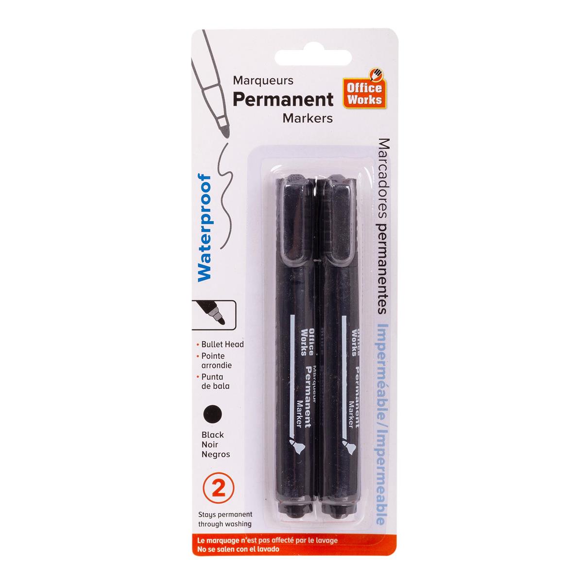 O.WKs. 2-Pk Permanent Marker in Black, b/c (A197145)