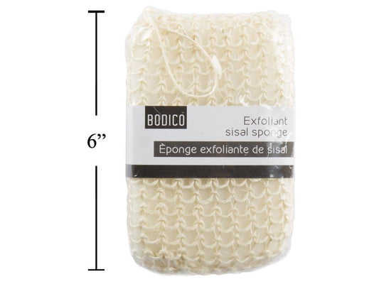 Bodico Sisal Body Scrubber Sponge , slv card w/shrink wrap