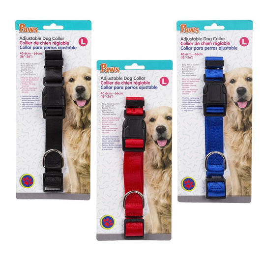 PAWS Adjustable Dog Collar (L), 3C, t.o.c.