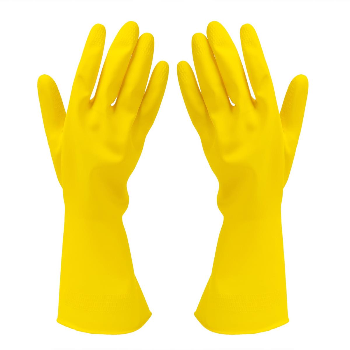 H.E.Rubber Household Gloves, Sz: XL 15 mil, 11.8"L, Flocklined