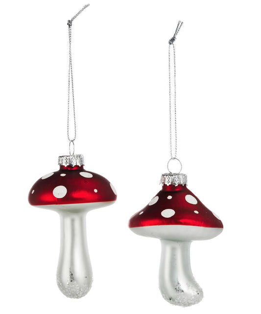 Gls.Mushroom Orn.,2Asst2.4"x2.4"x3.54"