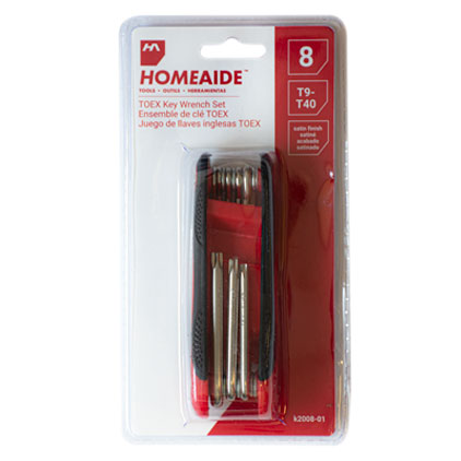 8PCS TOEX KEY WRENCH?T9-,T40CRV?satin finish