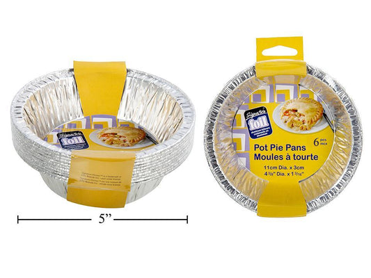 SiG.Kit 6-pc Foil Pie Plates, col. insert w/ shrink + header