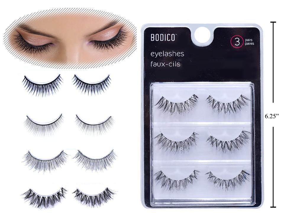 Bodico, 3 Pairs Eyelash, 4asst clamshelw/insert(HZ)