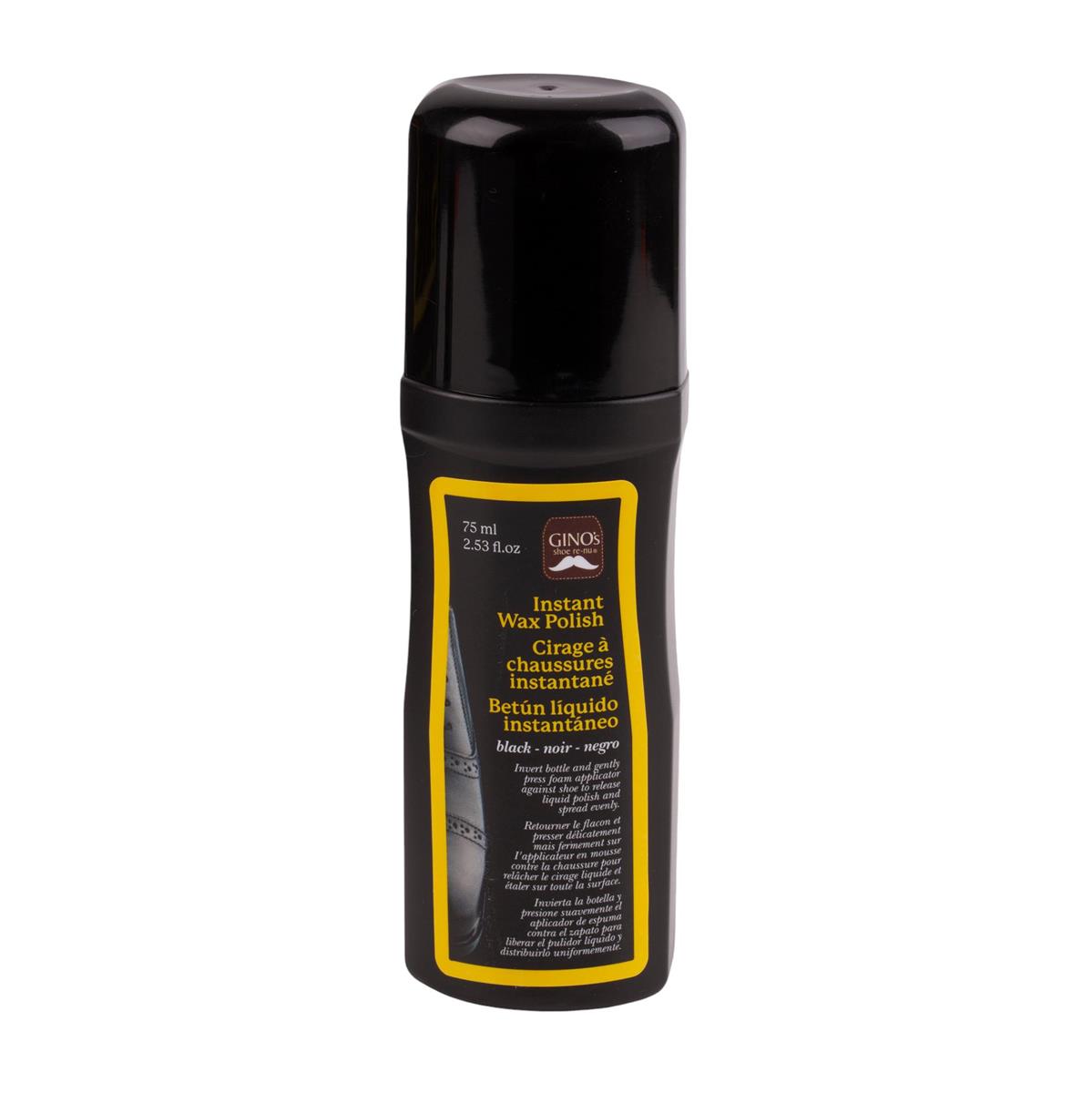 Gino's Instant Wax Polish, 75ml.  Black colour, 12/Display