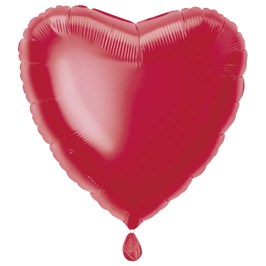 Solid Heart Foil Balloon 18"  Packaged - Red