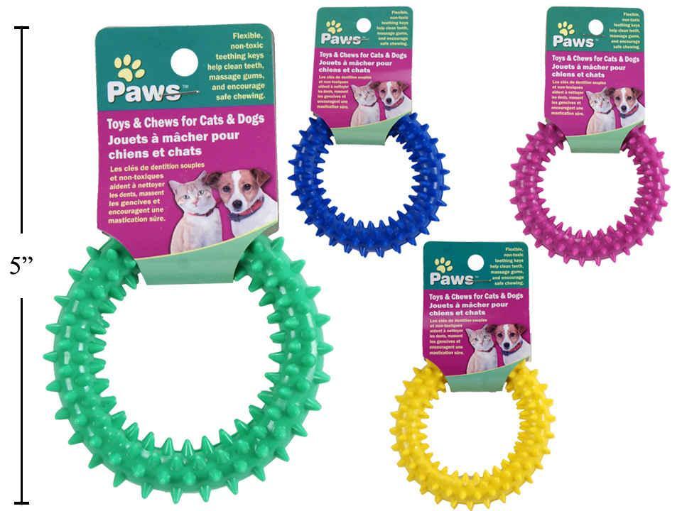 Paws,  Pvc Pet Teeth Cleaner, 9cm Dia., 4 col., header card